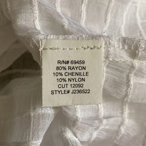 J Valdi Medium Crinkled Tunic Swimsuit Cover-Up White Sheer Lace-Up New with Tag - Picture 10 of 10
